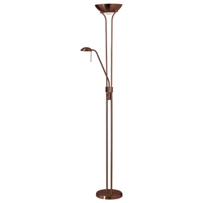 Dainolite Mother And Son 71" High Bronze Torchiere Floor Lamp With Reading Light