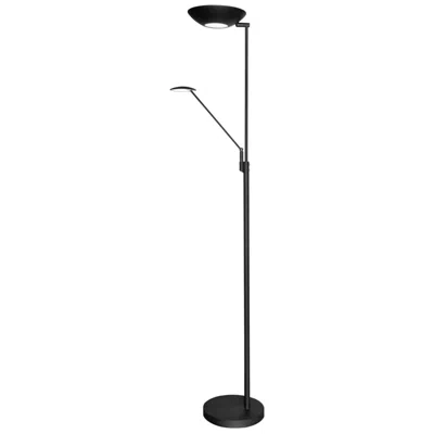 Dainolite Mother Son 72" Black Modern Led Torchiere Floor Lamp With Side Light