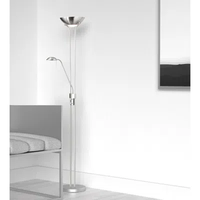 Dainolite Mother/son Floor Lamp/satin Chrome In Gray