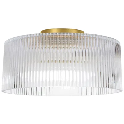 Dainolite Nadine 11.75" Wide Aged Brass Flush Mount In Multi