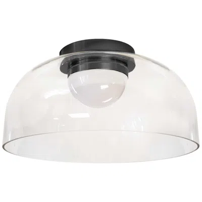 Dainolite Nadine 11.75" Wide Matte Black 10w Led Flush Mount With Clear Glass Sh