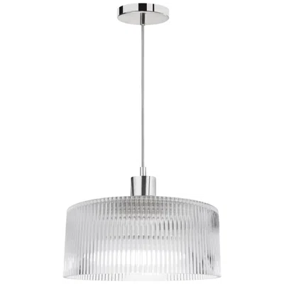 Dainolite Nadine 11.75" Wide Polished Chrome Finish Pendant W/ Clear Shade