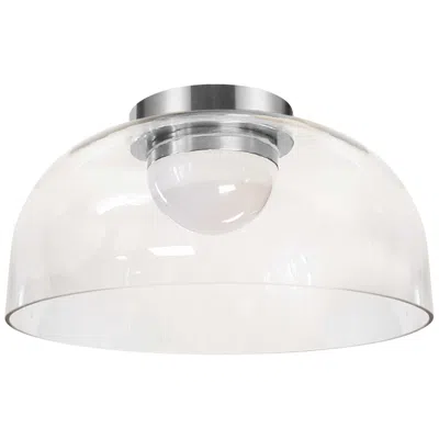 Dainolite Nadine 11.75"w Polished Chrome 10w Led Flush Mount W/ Clear Glass Shad In Silver