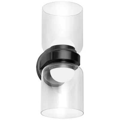 Dainolite Nadine 12" High 2 Light Matte Black 20w Led Sconce With Clear Glass Sh