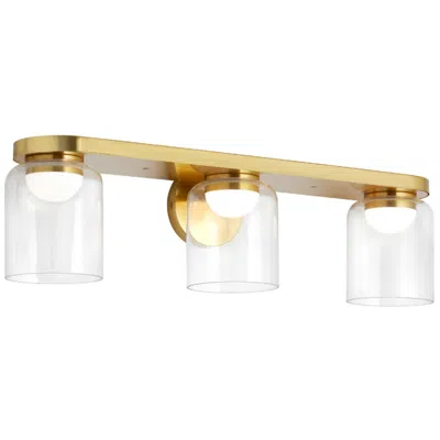 Dainolite Nadine 24.5" Wide Aged Brass 30w Led Vanity With Clear Glass Shade