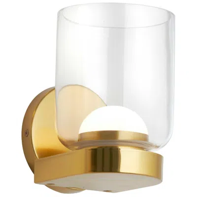 Dainolite Nadine 6.75" High Aged Brass 10w Led Wall Sconce With Clear Glass Shad