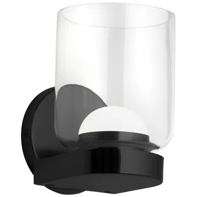Dainolite Nadine 6.75" High Matte Black 10w Led Wall Sconce With Clear Glass Sha