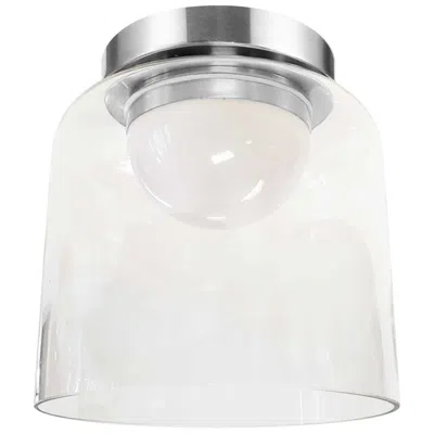 Dainolite Nadine 7" Wide Polished Chrome 10w Led Flush Mount With Clear Glass Sh