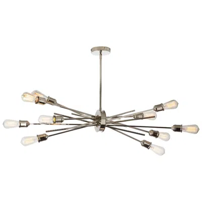 Dainolite Nebraska 17" Wide 10 Light Horizontal Burnished Chrome Pendant