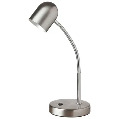 Dainolite Noah 13 3/4" Satin Chrome Adjustable Gooseneck Modern Led Desk Lamp