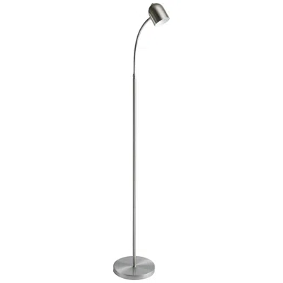 Dainolite Noah 53" High Satin Chrome Metal Modern Led Floor Lamp In Silver