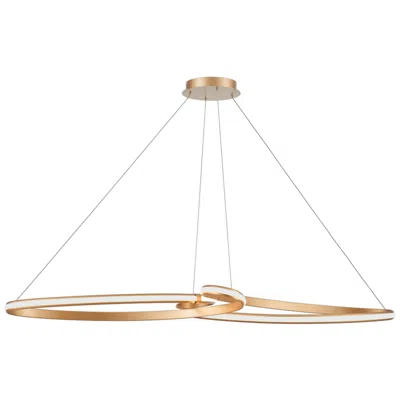 Dainolite Nola 60"w Aged Brass 76w Led Horizontal Pendant W/ White Silicone Diff In Gold
