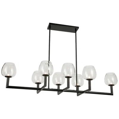 Dainolite Nora 51.25" Wide 8 Light Horizontal Matte Black Chandelier