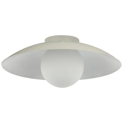 Dainolite Olivia 16" Wide Matte Beige, White Flush Mount