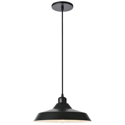 Dainolite Olya 11.75" Wide Matte Black Finish Pendant