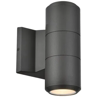 Dainolite Oslo 10.25" High 2-light Matte Black Outdoor Wall Sconce W/ Clear Shade