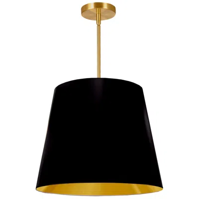 Dainolite Oversized Drum 20" Wide Medium Tapered Drum Black And Gold Shade Penda