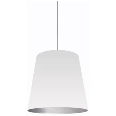 Dainolite Oversized Drum 20" Wide Medium White And Silver Shade Pendant