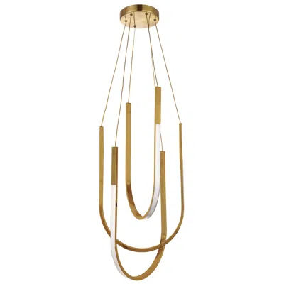 Dainolite Pacari 16" Wide Aged Brass 54w Pendant With White Silicone Diffuser