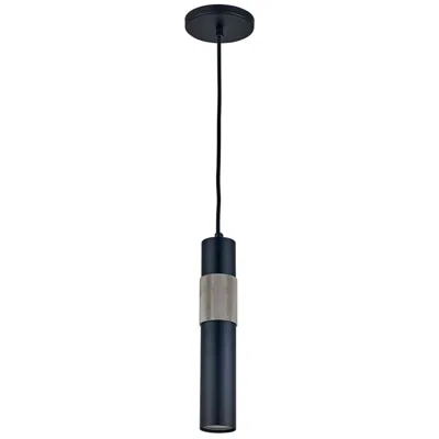 Dainolite Passwell 2.25" Wide Matte Black And Satin Chrome Pendant