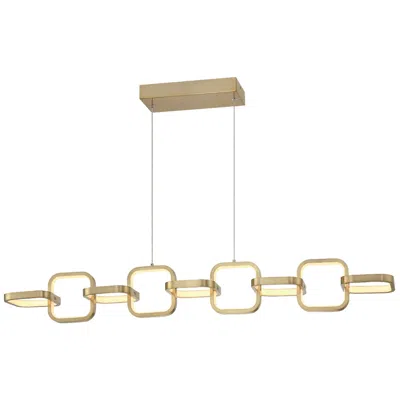 Dainolite Patsy 43.25"w Aged Brass 59w Led Horizontal Pendant W/ White Diffuser