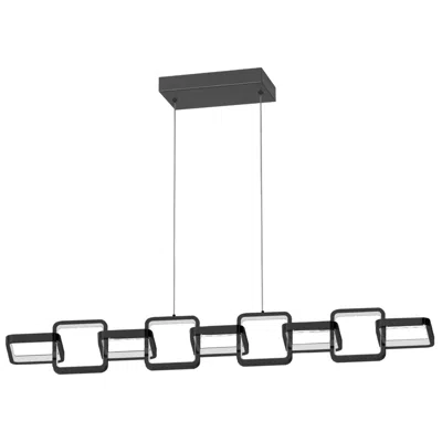 Dainolite Patsy 43.25"w Matte Black 59w Led Horizontal Pendant W/ White Diffuser