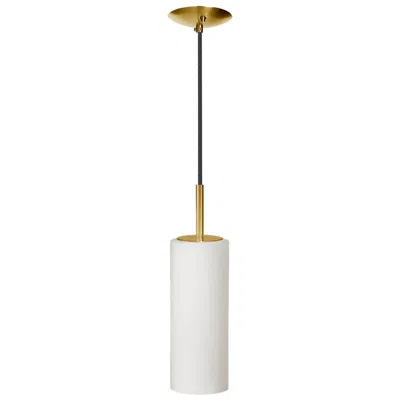 Dainolite Paza 4" Wide Aged Brass Mini Pendant In White