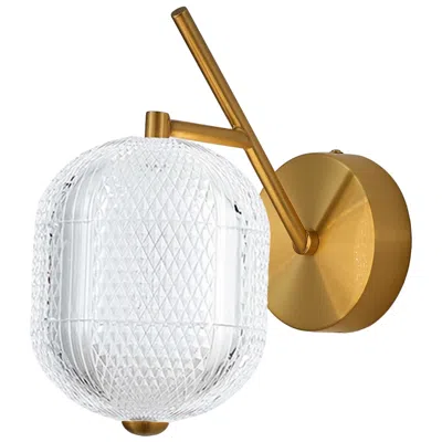 Dainolite Peri 10.75" High Aged Brass Finish Wall Sconce W/ Clear Shade