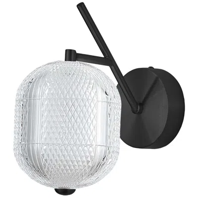Dainolite Peri 10.75" High Matte Black Finish Wall Sconce W/ Clear Shade In White