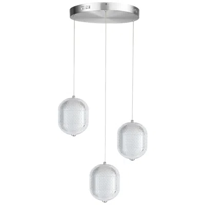 Dainolite Peri 15" Wide 3 Light Polished Chrome Led Multi Pendant