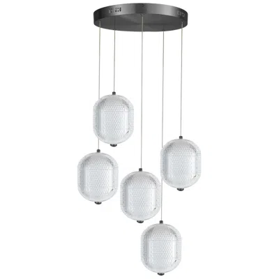 Dainolite Peri 15" Wide 5 Light Matte Black Led Multi Pendant