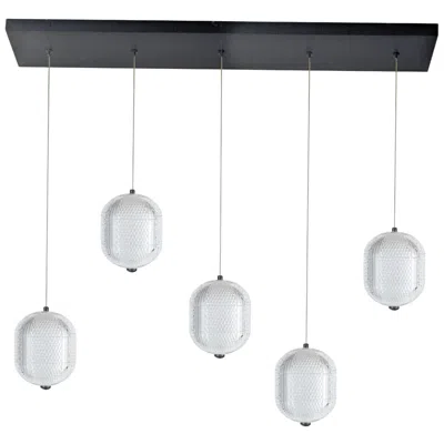 Dainolite Peri 32" Wide 5 Light Matte Black Led Linear Pendant