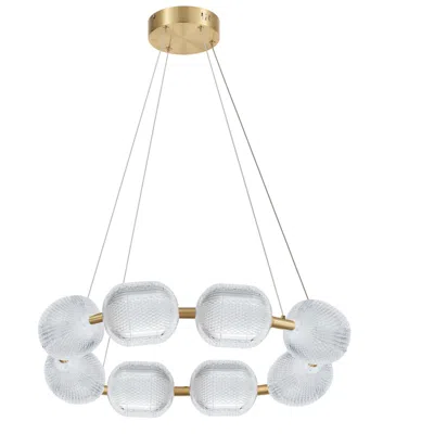 Dainolite Peri 32" Wide 8 Light Aged Brass Led Chandelier