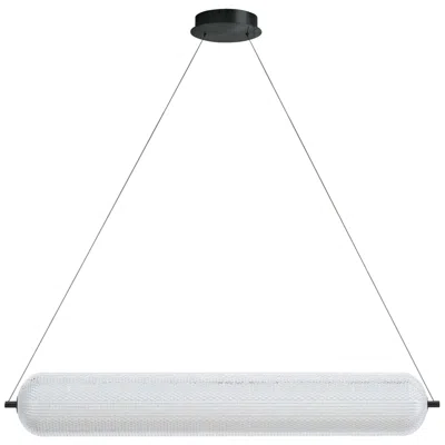 Dainolite Peri 42"w Matte Black 36w Horizontal Pendant W/ Clear Acrylic Diffuser