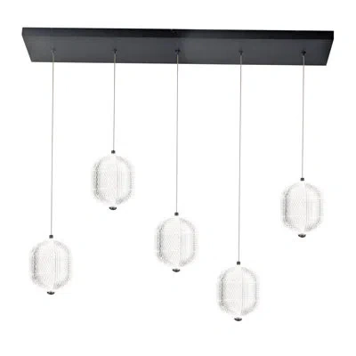 Dainolite Peri 5 Light Led Linear Pendant - 37.5w - Matte Black Finish