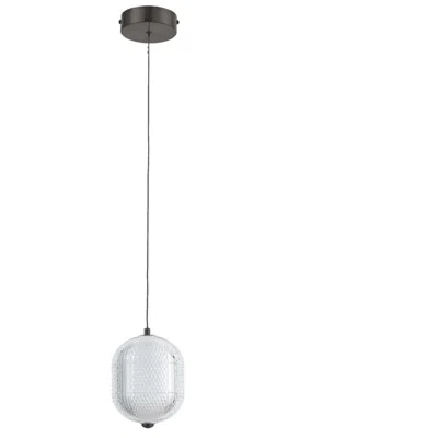 Dainolite Peri 6" Wide Matte Black 7.5w Pendant With Clear Acrylic Diffuser