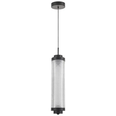 Dainolite Peri 6" Wide Matte Black Finish Pendant W/ Clear Shade