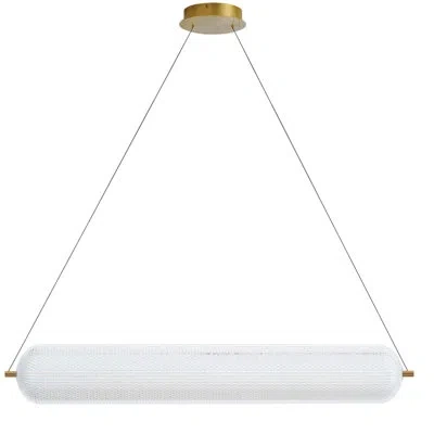Dainolite Peri Horizontal Pendant - 36w - Clear Acrylic Diffuser In Aged Brass