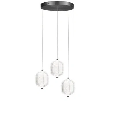 Dainolite Peri Led Multi Pendant - 3 Light In Matte Black