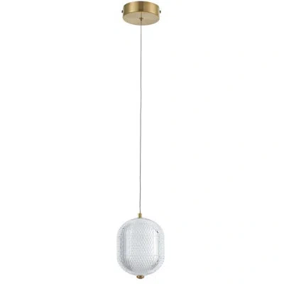 Dainolite Peri Pendant - 7.5w - Clear Acrylic Diffuser In Aged Brass