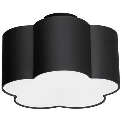 Dainolite Phlox 15" Wide 3 Light Small Matte Black Flush Mount