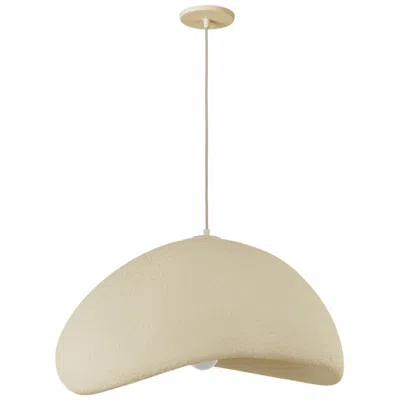 Dainolite Pilar 24" Wide Matte Beige Pendant In Gold