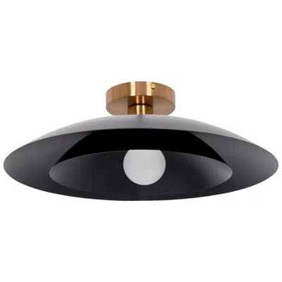 Dainolite Pima 17.75" Wide Matte Black Finish Semi Flush Mount