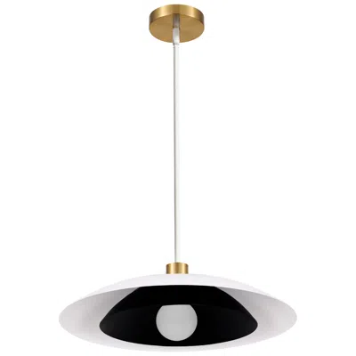 Dainolite Pima 17.75" Wide Matte White & Matte Black Finish Pendant