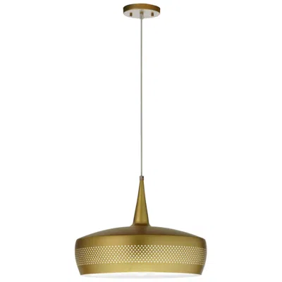 Dainolite Pixie 16" Wide Modern Aged Brass Dome Pendant In Gold