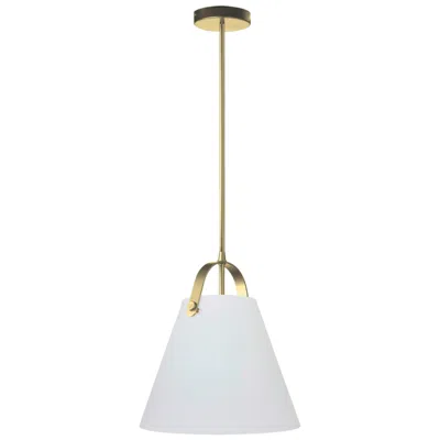 Dainolite Polly 12.75" Wide Aged Brass Finish Pendant W/ White Shade