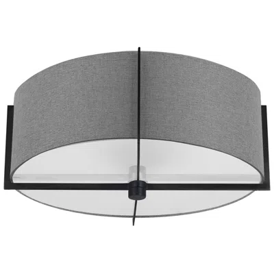 Dainolite Preston 15" Wide 3 Light Matte Black Semi-flush Mount