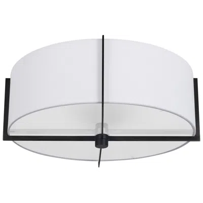 Dainolite Preston 15" Wide 3 Light Matte Black Semi-flush Mount