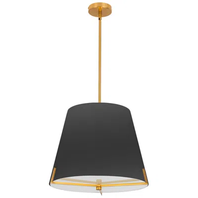 Dainolite Preston 19.25" Wide 4 Light Aged Brass Pendant In Black