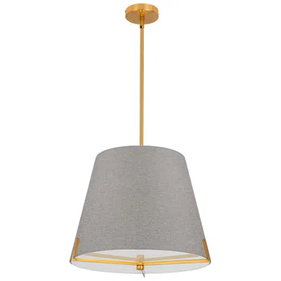 Dainolite Preston 19.25" Wide 4 Light Aged Brass Pendant In Gray